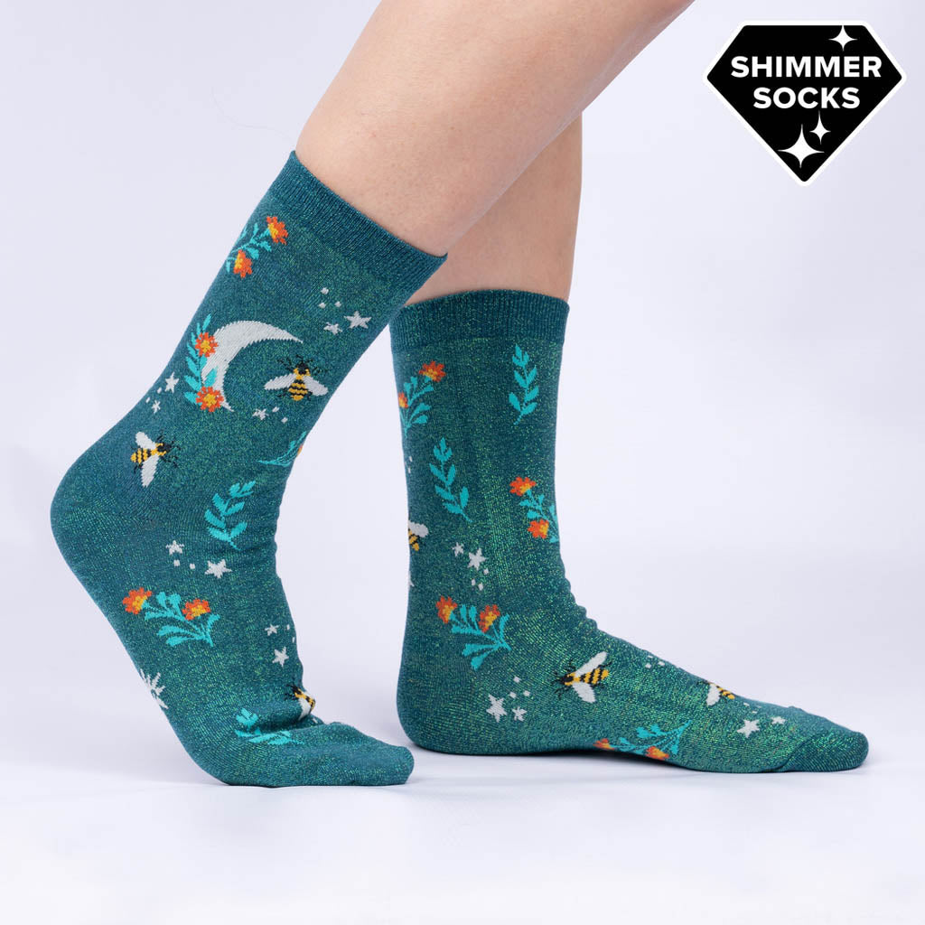 Bee Dazzling Shimmer - Women's Crew Socks