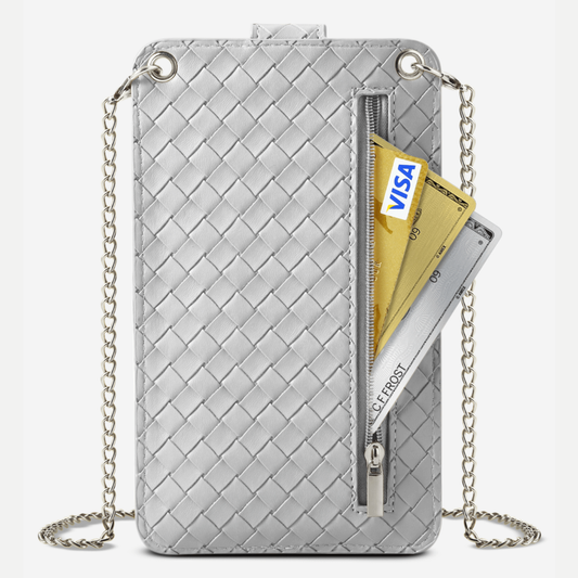 Crossbody RFID Phone Bag - Silver
