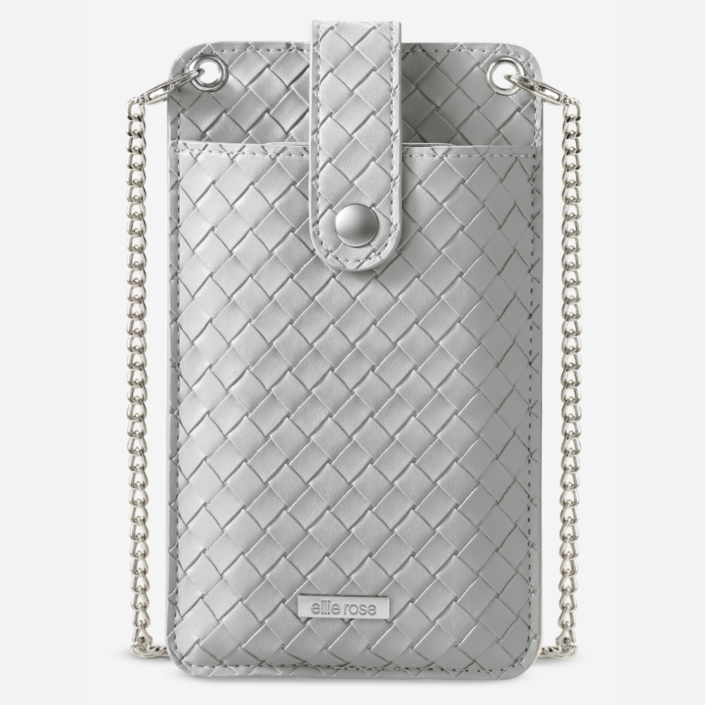 Crossbody RFID Phone Bag - Silver