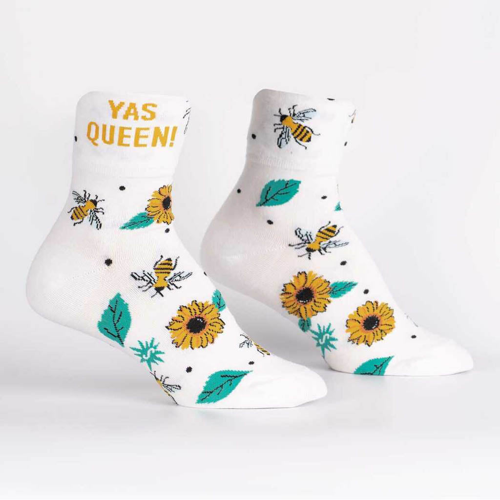 Yas Queen - Women's Turn Cuff Crew Socks