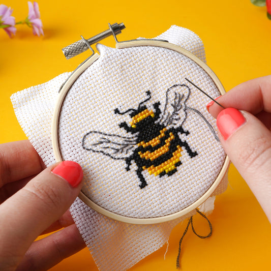 Mini Cross Stitch Kit - The Bee Keepers Bee