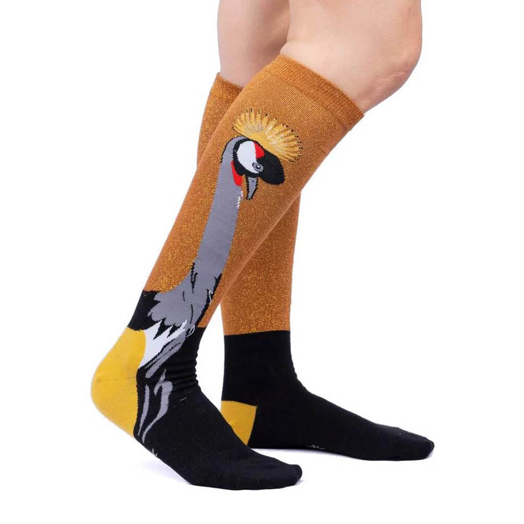 Crowned Crane - Women's Knee Length Socks