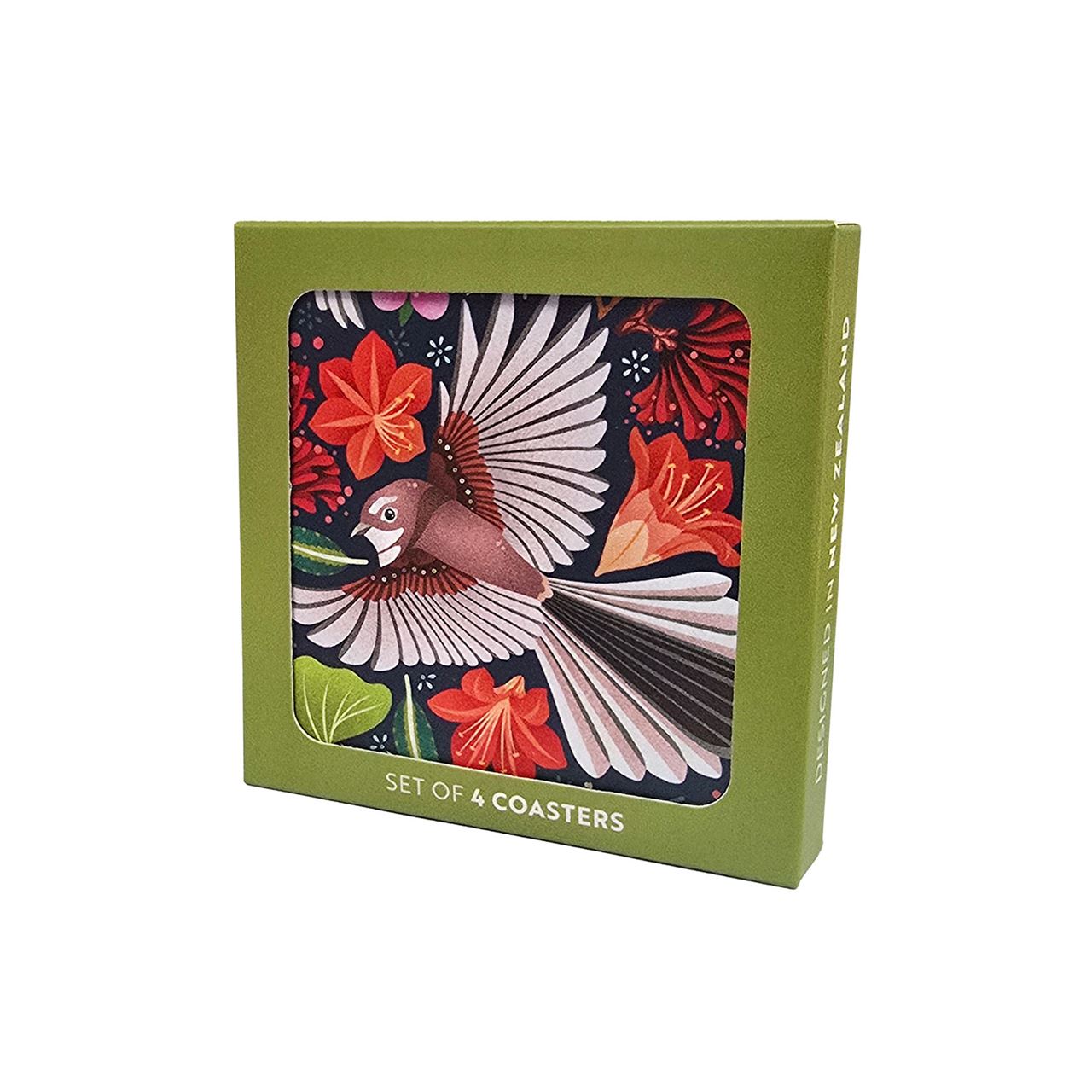 Chirpy Fantail Coasters - Set of 4