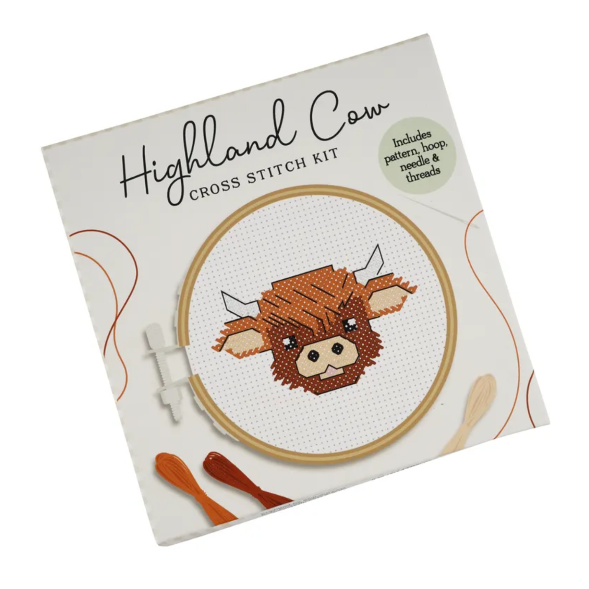 Mini Cross Stitch Kit - Highland Cow