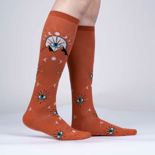Mystic Mountain - Women's Knee Length Socks - Glow in the Dark!