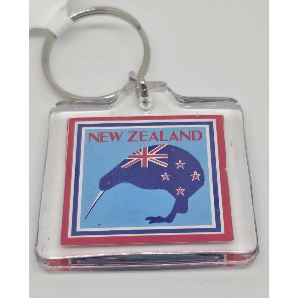 New Zealand Flag Kiwi Keyring