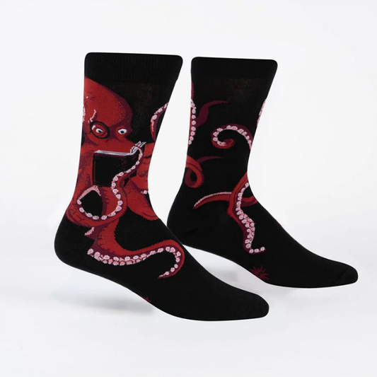 Octive Reader - Black - Men's Crew Socks