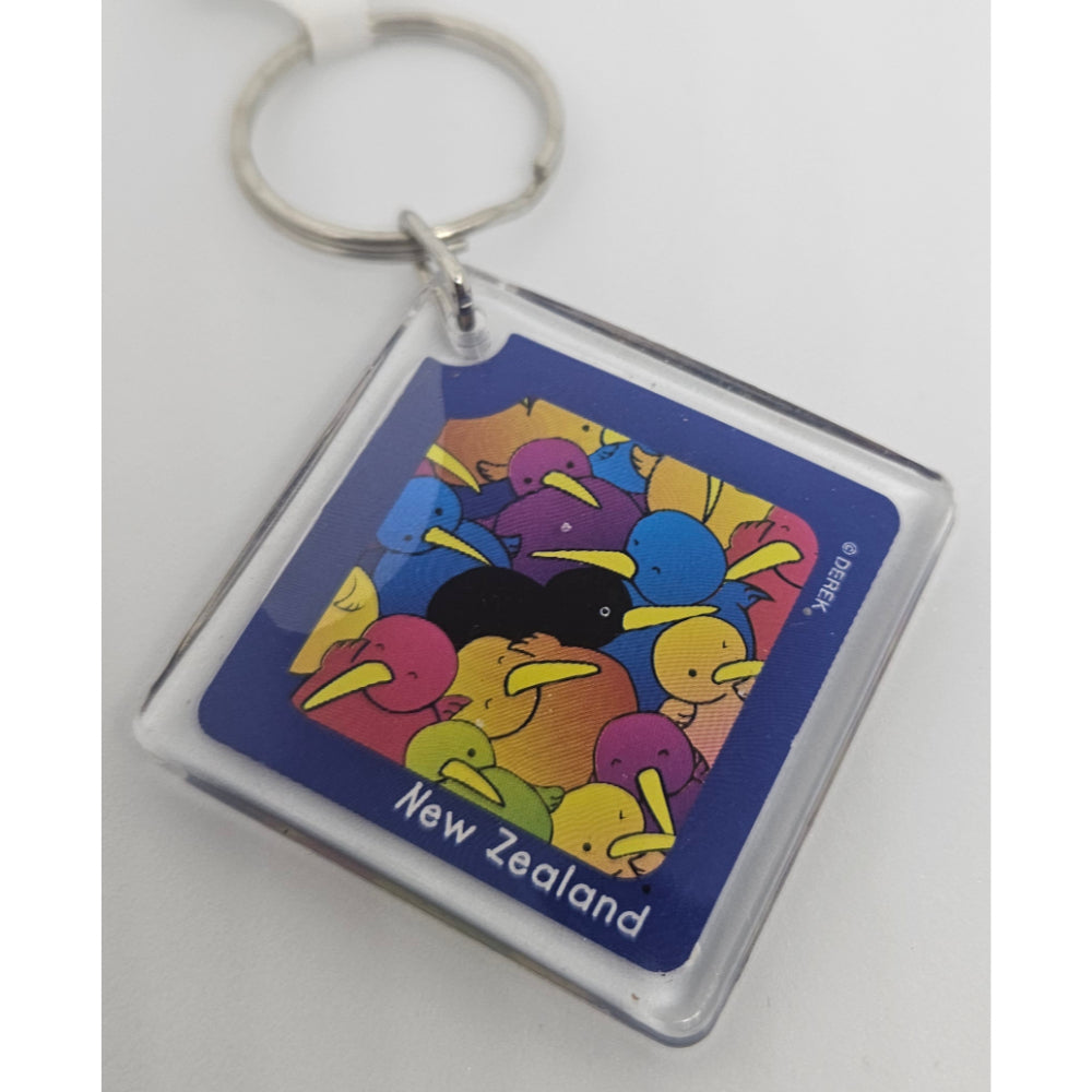 Rainbow Kiwi Keyring