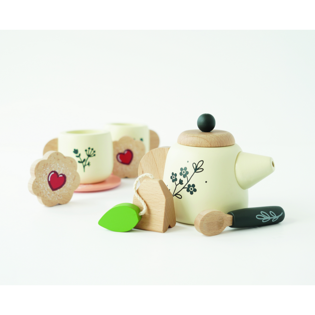 Wooden Tea Set & Tray