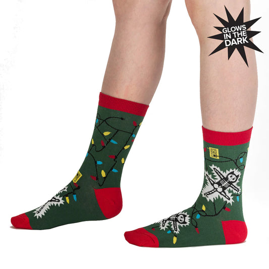 Eating Lights This Holiday - Women's Crew Socks - Glow In The Dark
