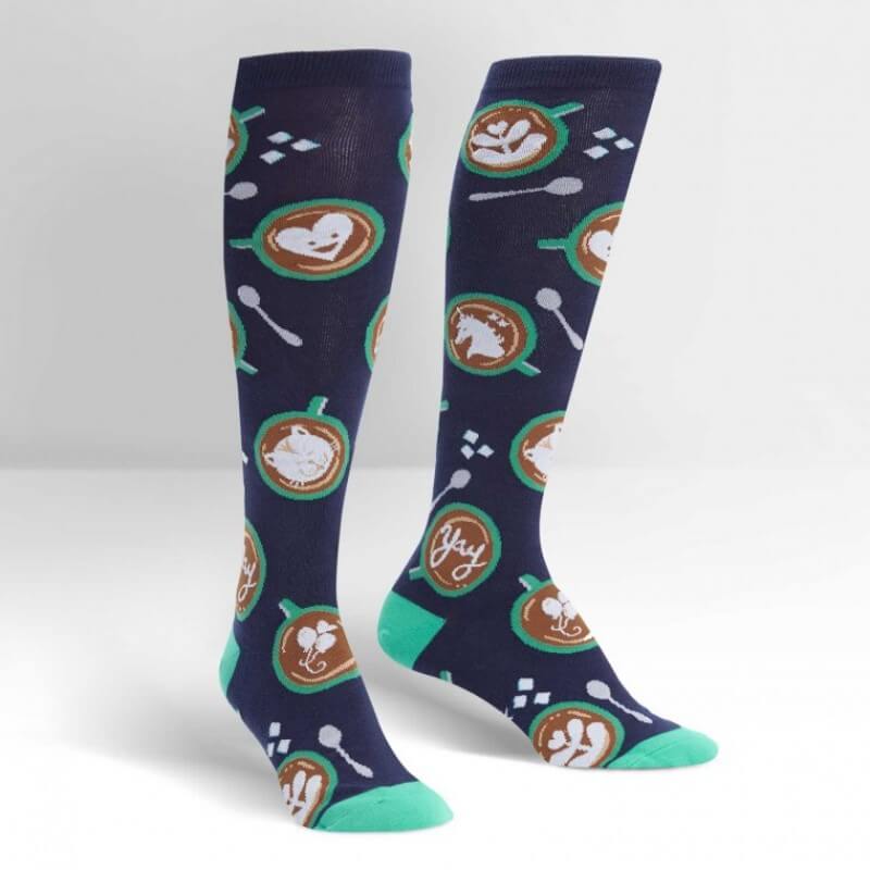 Barista Artista - Women's Knee Length Socks - The Red Dog Gift Shop NZ