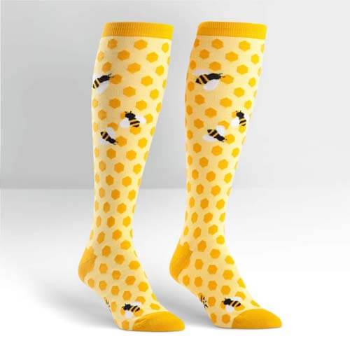 Bees Knees - Women's Knee Length Socks - The Red Dog Gift Shop NZ