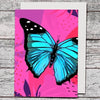 Card - Butterfly Blue - The Red Dog Gift Shop NZ