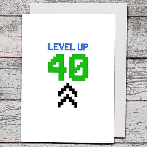 Card - Level Up 40 - The Red Dog Gift Shop NZ