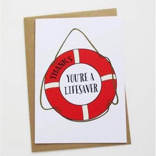 Card - Lifesaver - The Red Dog Gift Shop NZ
