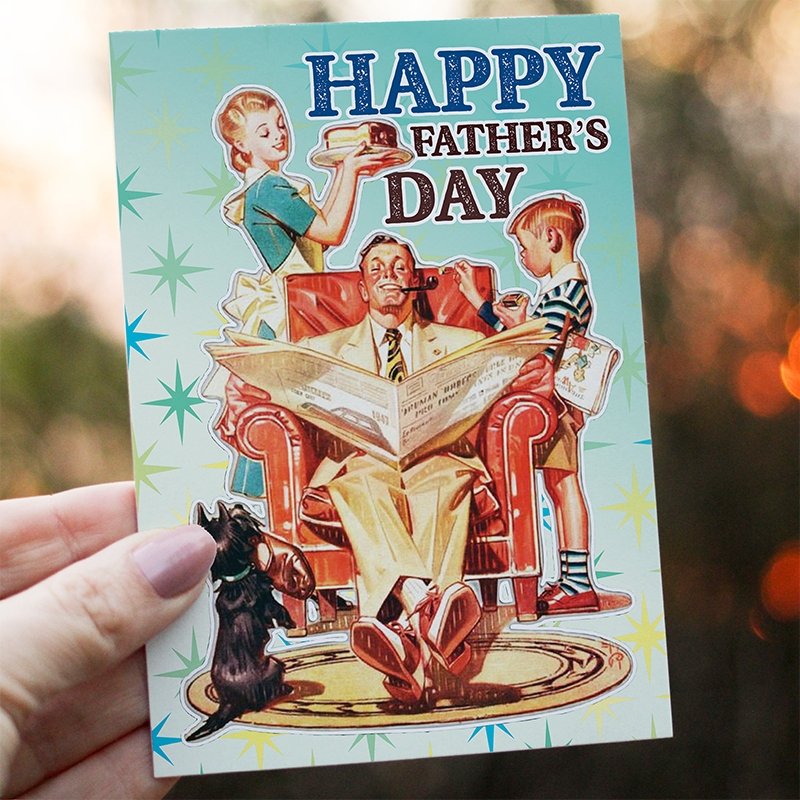 Card - Retro Father's Day - The Red Dog Gift Shop NZ