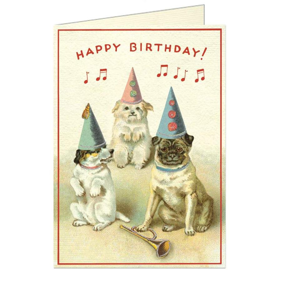 Card - Vintage Dogs Birthday Card - The Red Dog Gift Shop