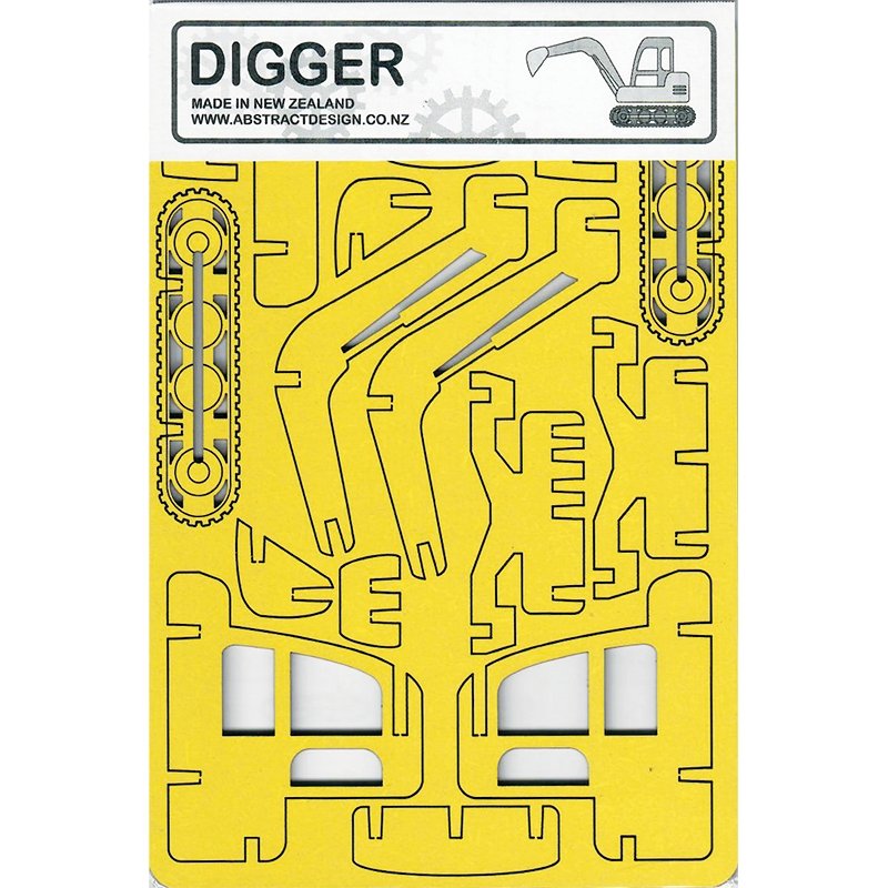 Digger - Wooden Kitset Model - The Red Dog Gift Shop NZ