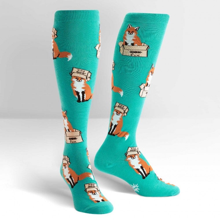 Foxes in Boxes - Women's Knee Length Socks