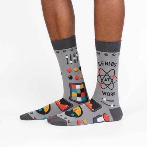 Genius At Work - Men's Crew Socks - The Red Dog Gift Shop NZ