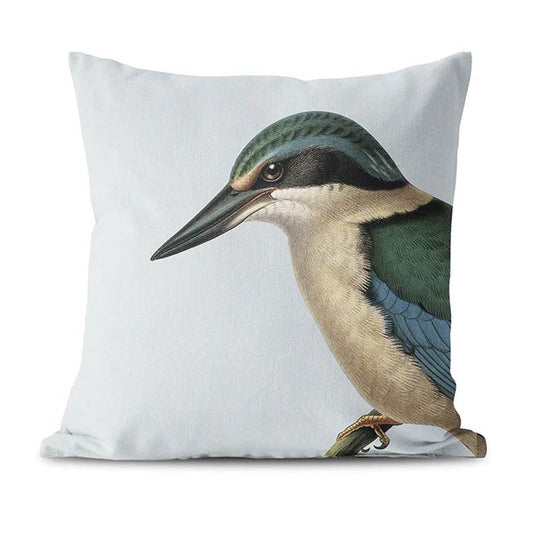 Hushed Blue Kingfisher Cushion Cover - The Red Dog Gift Shop NZ