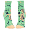 Long Walks to the Library - Women's Crew Socks - The Red Dog Gift Shop