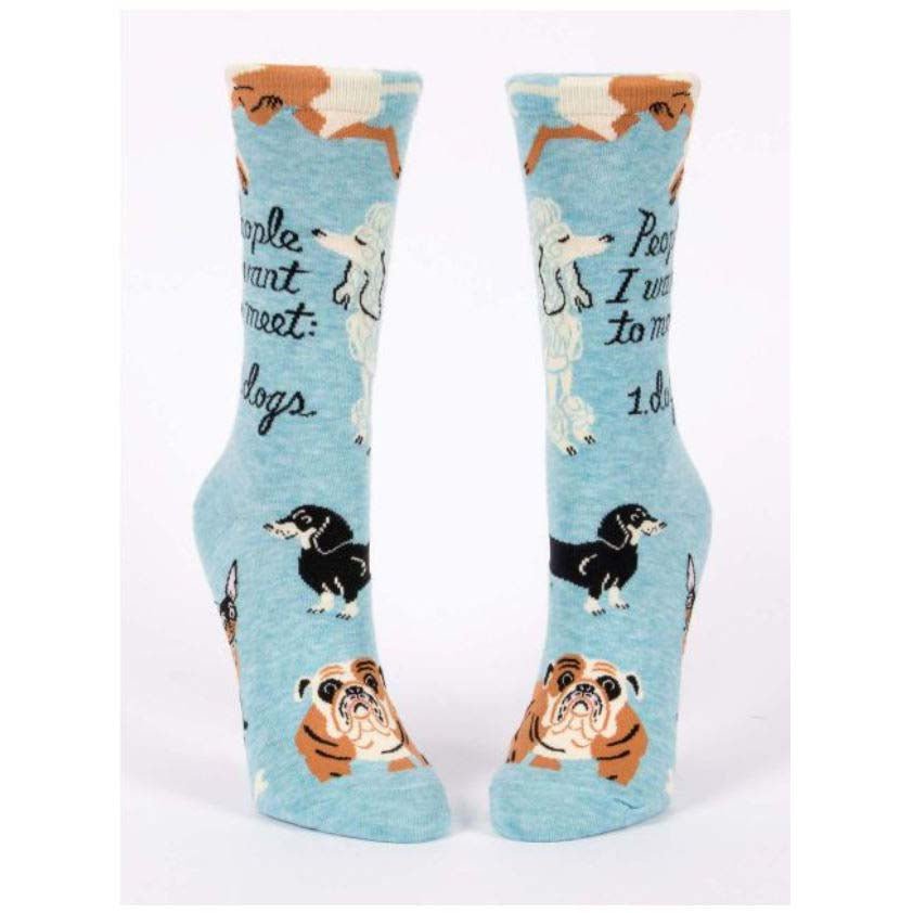 People to Meet: Dogs - Women's Crew Socks - The Red Dog Gift Shop NZ