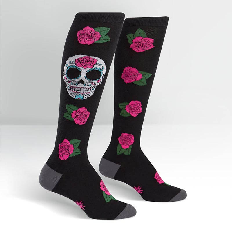 Sugar Skull - Women's Knee Length Socks - The Red Dog Gift Shop NZ