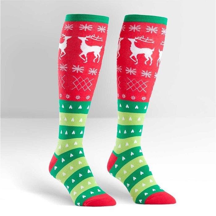 Tacky Holiday Sweater - Women's Knee Length Socks - The Red Dog Gift Shop NZ
