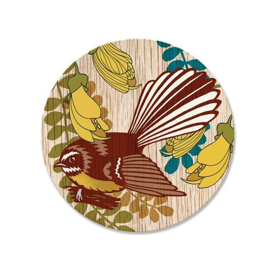 Wolfkamp & Stone Single Coaster - Screenprint Fantail - The Red Dog Gift Shop