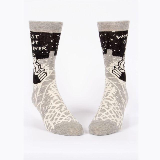 Worst Gift Ever - Men's Crew Socks - The Red Dog Gift Shop