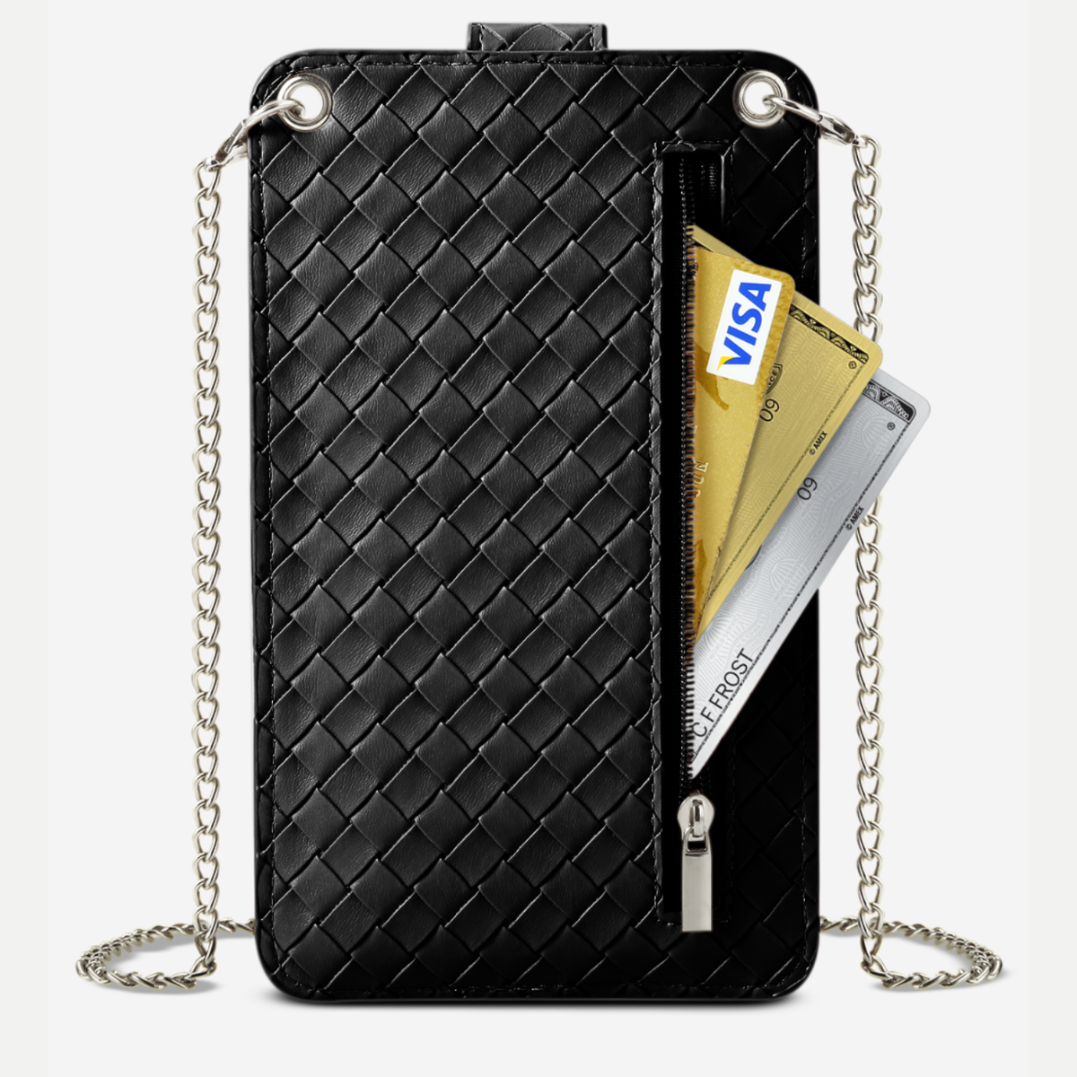 Crossbody RFID Phone Bag - Black