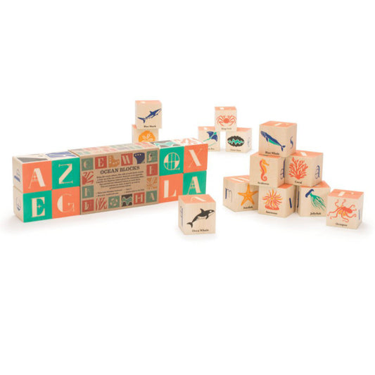 Ocean Blocks - Uppercase ABC Blocks 14pcs
