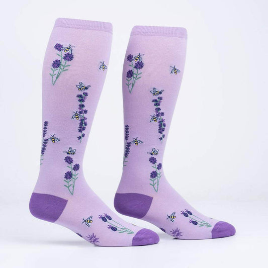 Bees & Lavender - Women's Stretch Knee Length Socks