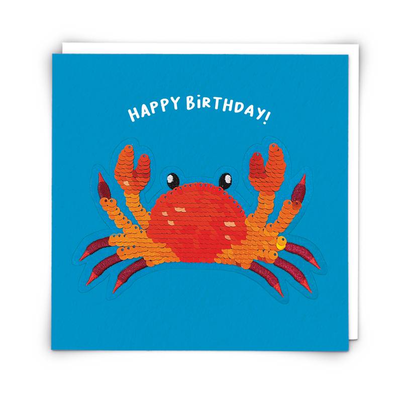Card - Sequin Patch Birthday Crab