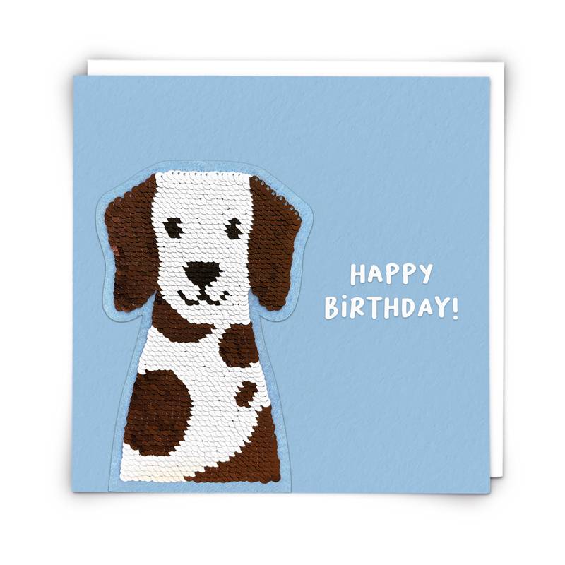 Card - Sequin Patch Birthday Dog