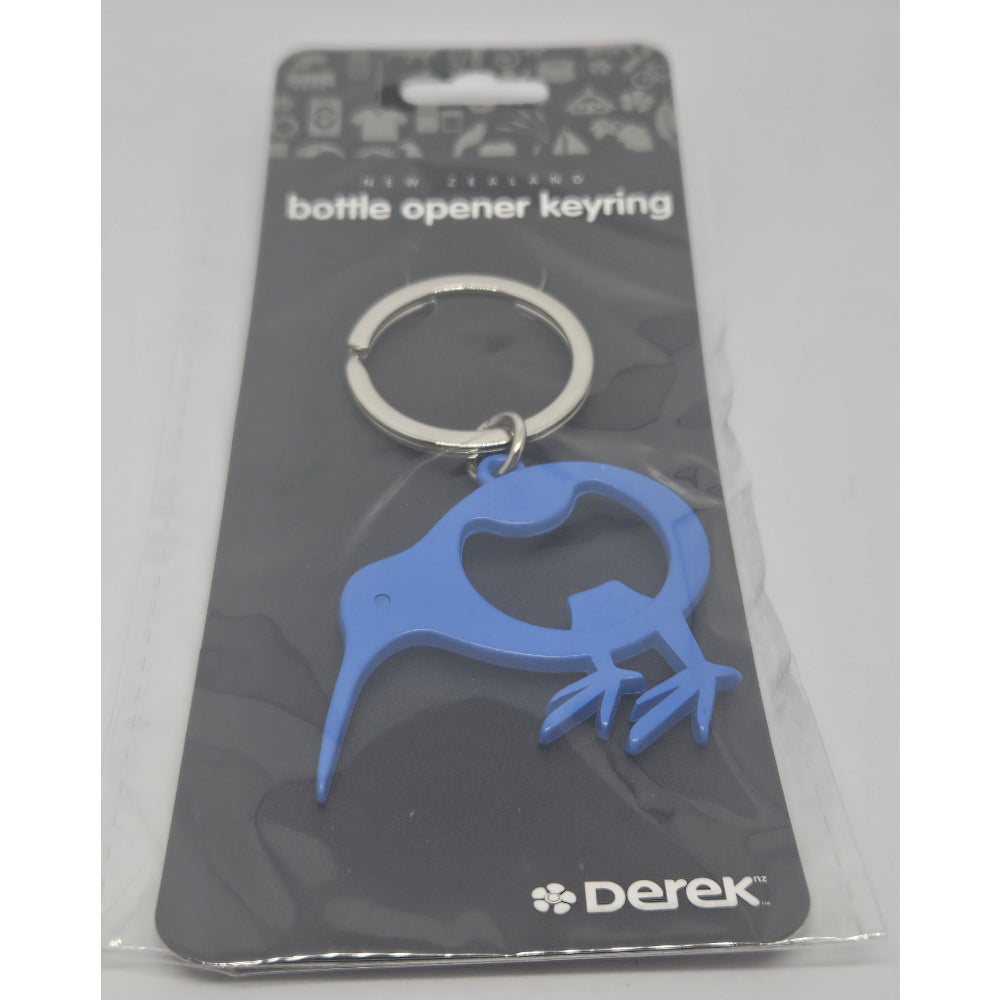 Kiwi Bottle Opener Keyring Blue