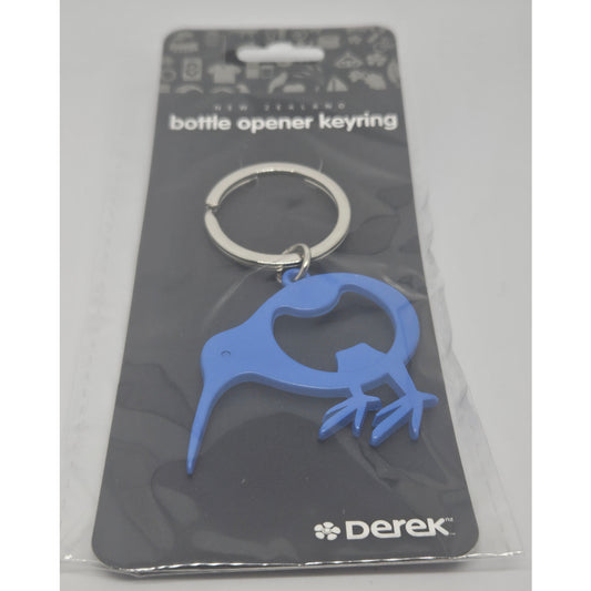 Kiwi Bottle Opener Keyring Blue