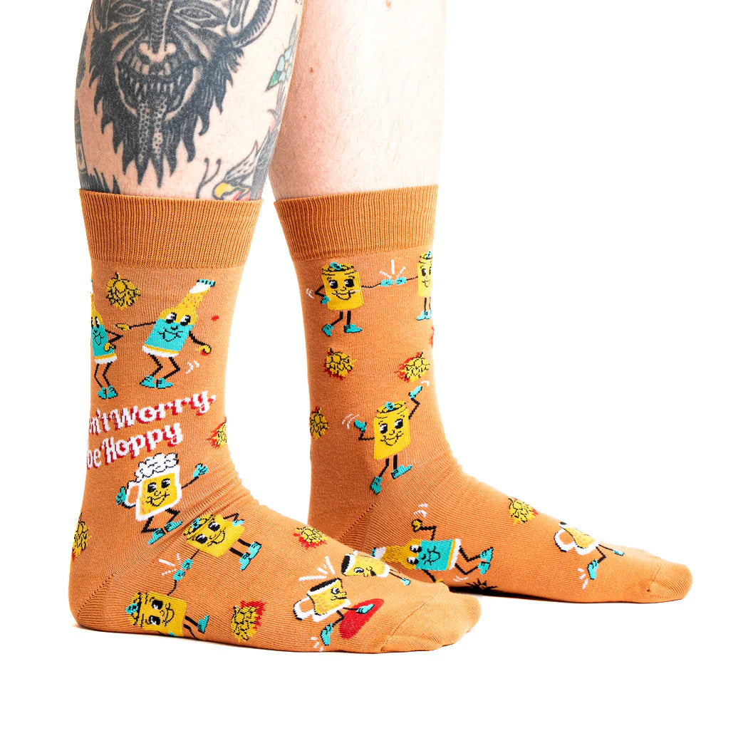 Don't Worry Be Hoppy - Men's Crew Socks
