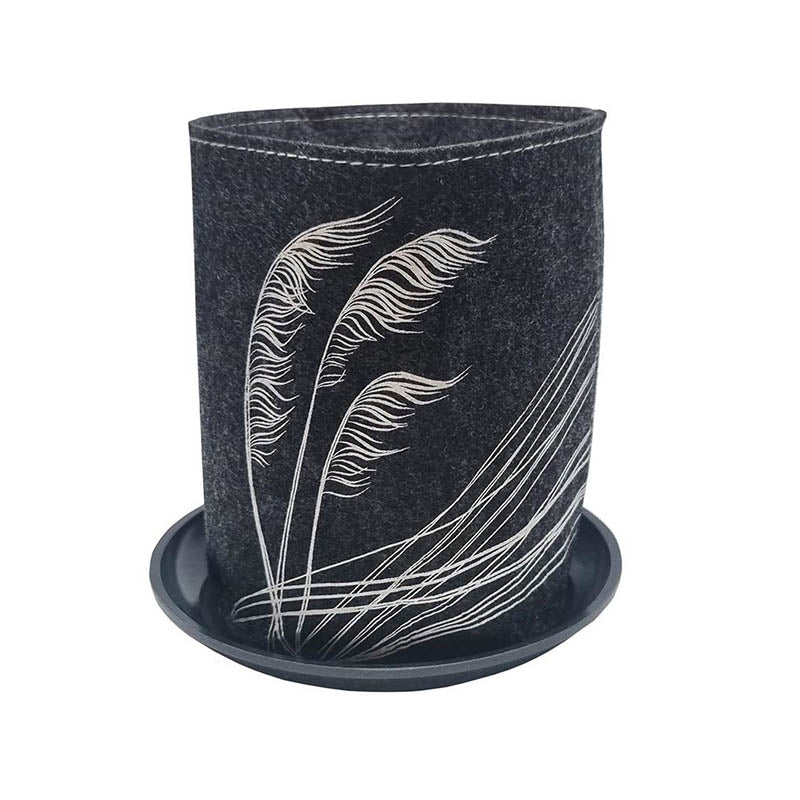 Jo Luping Design - Ecofelt Growbag - Toetoe White on Dark Grey