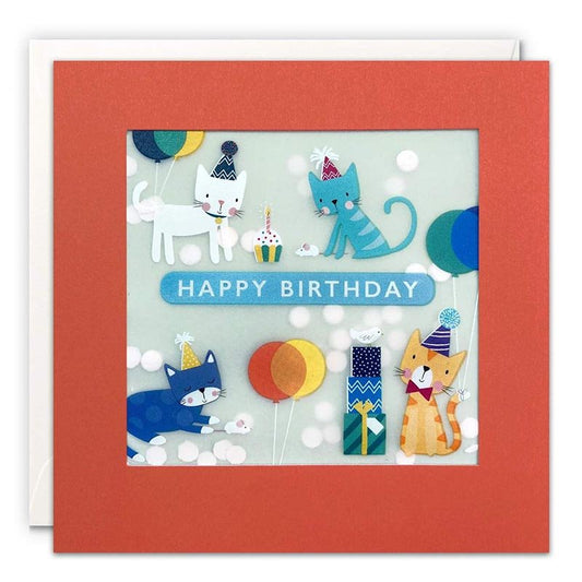 Card - Happy Birthday Cats Shakie - The Red Dog Gift Shop NZ