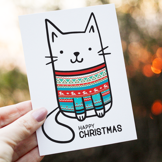 Card - Christmas Sweater Cat