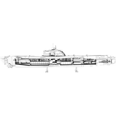 German U-Boat Type XXI - Metal Earth Model - The Red Dog Gift Shop NZ