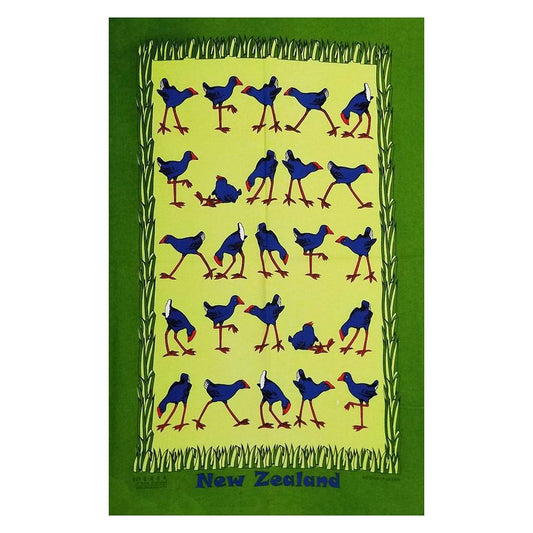 Pukeko Playing - Kiwiana Tea Towel - The Red Dog Gift Shop