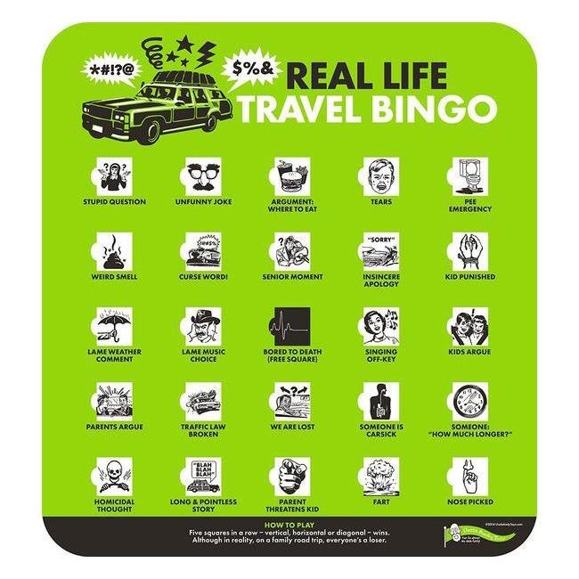 Real Life Travel Bingo - The Red Dog Gift Shop