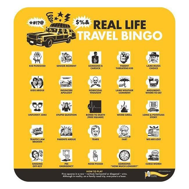 Real Life Travel Bingo - The Red Dog Gift Shop