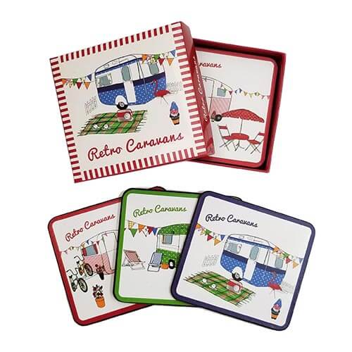 Retro Caravans - Coaster Set - The Red Dog Gift Shop NZ