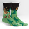 Sasquatch Camp Out - Men's Crew Socks - The Red Dog Gift Shop